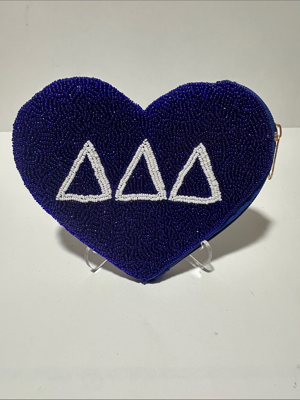 Tri Delta Beaded Heart Coin Purse Delta Delta Delta Sorority Gift New